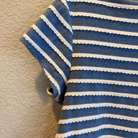 ModCloth Blue White Ricking Stripe Top - Picture 5 of 6